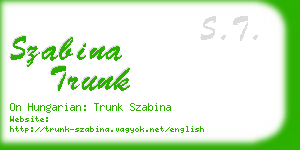 szabina trunk business card